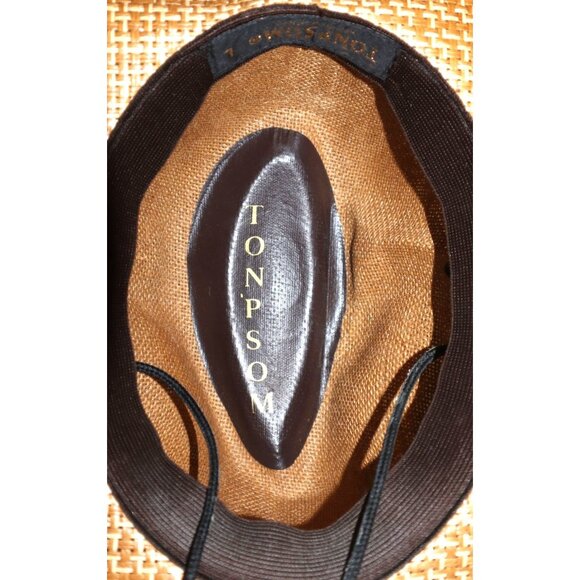 Tonpsom Straw Safari Hat Mexico Wide Brim Vintage Coastal Grandmother Cottagecor - Picture 6 of 6